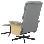 vidaXL Fauteuil inclinable de massage et repose-pied gris clair tissu