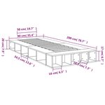 vidaXL Cadre de lit sonoma gris 90x200 cm bois d'ingénierie