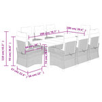 vidaXL Ensemble à manger de jardin et coussins 9 Pièces marron poly rotin