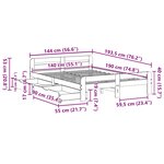 vidaXL Cadre de lit sans matelas blanc 140x190 cm bois de pin massif