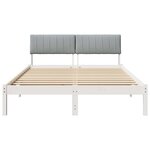 vidaXL Cadre de lit avec tête de lit Blanc et gris clair 135 x 190 cm