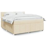 vidaXL Sommier à lattes de lit avec matelas Crème 180x200 cm Tissu