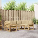 vidaXL Ensemble de canapés d'extérieur 6 Pièces Blanc et Beige