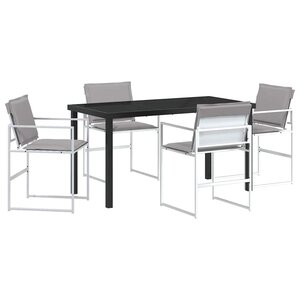 vidaXL Ensemble de salle à manger pour jardin 5 Pièces Blanc