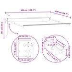 vidaXL Auvent rétractable électrique Crème 3 x 2 m