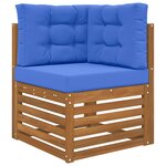 vidaXL Coussin de canapé d'extérieur 3 Pièces Bleu royal Polyester