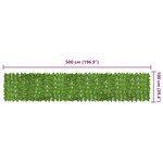 vidaXL Écran de balcon avec feuilles vert 500x100 cm