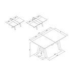 Table à manger GRANADA extensible - 2 rallonges 40 cm - 157/197 x 90 x 75 cm - Chêne/Noir