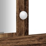 vidaXL Table de maquillage avec lumières LED Bois vieilli 102x33x135 cm