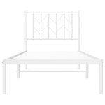 vidaXL Cadre de lit métal sans matelas avec tête de lit blanc 80x200cm