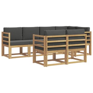 vidaXL Ensemble de canapés d'extérieur 7 Pièces Blanc et anthracite