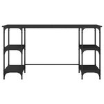 vidaXL Bureau noir 140x50x75 cm métal et bois d'ingénierie
