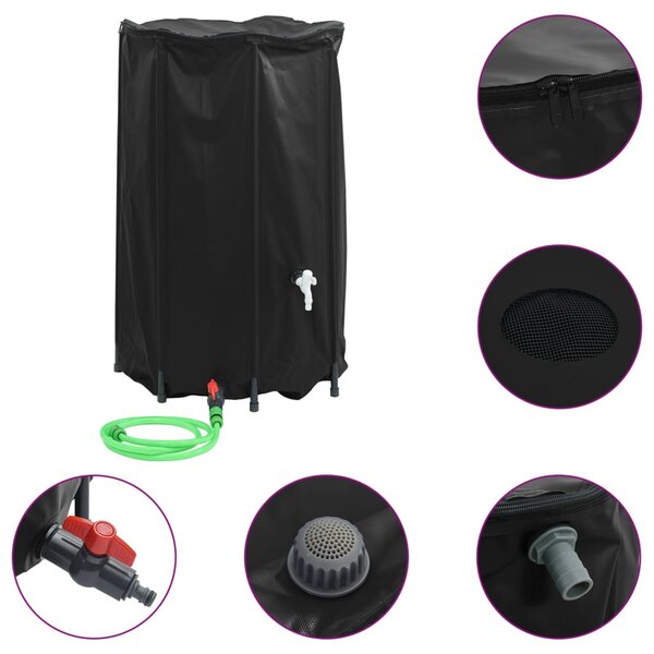 vidaXL Réservoir d'eau avec robinet pliable 500 L PVC