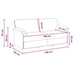 vidaXL Sofa 3 places Crème 198 x 83 x 95 cm Velours