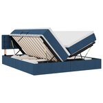 vidaXL Lit de rangement LED avec matelas Bleu 200 x 200 cm Tissu