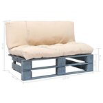 vidaXL Canapé de jardin palette avec coussins sable Pinède