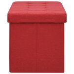 vidaXL Banc de rangement pliable Rouge bordeaux Faux lin