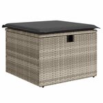 vidaXL Salon de jardin 2 Pièces avec coussins gris clair polyrotin acacia