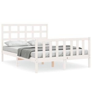 vidaXL Cadre de lit sans matelas blanc 140x190 cm bois de pin massif