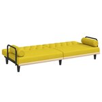 vidaXL Canapé-lit avec accoudoirs jaune clair tissu