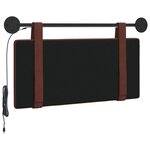 vidaXL Tête de lit suspendue Avec lumière LED Brun Brillant PU antique