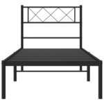vidaXL Cadre de lit métal avec tête de lit noir 100x200 cm
