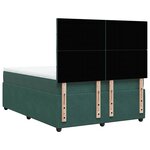 vidaXL Sommier à lattes de lit et matelas Vert foncé 140x190cm Velours