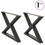 vidaXL Pieds de table basse 2 pièces Anthracite 70 x (42-43 3) cm Acier