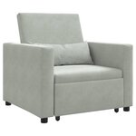 vidaXL Canapé-lit escamotable simple Gris clair 90 x 165 x 87 cm
