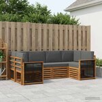 vidaXL Ensemble de canapés d'extérieur 5 pc Naturel et Anthracite