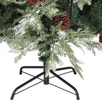 vidaXL Sapin de Noël pré-éclairé pommes de pin vert blanc 120cm PVC PE