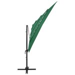 vidaXL Parasol de jardin à 4 niveaux avec mât en aluminium vert