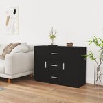 vidaXL Buffet Noir 91x29 5x65 cm Bois d'ingénierie