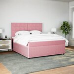 vidaXL Sommier à lattes de lit avec matelas Rose 180x200 cm Velours