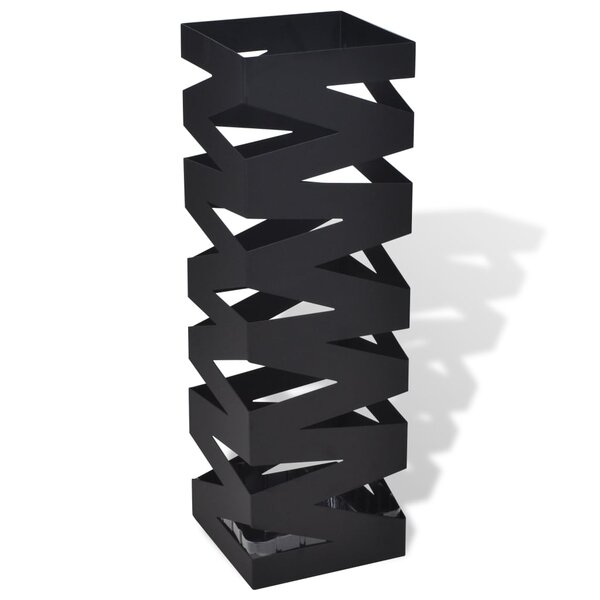 vidaXL Porte-parapluie carré Noir Acier 48 5 cm