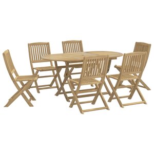 vidaXL Ensemble à manger de jardin 7 Pièces Bois d'acacia solide
