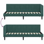 vidaXL Cadre de lit d'angle Vert foncé 80 cm x 200 cm tissu