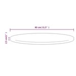 vidaXL Dessus de table Blanc Ø80x2 5 cm Bois de pin massif