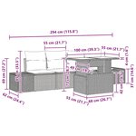 vidaXL Ensemble de canapé de jardin 5 pièces avec coussins Noir Rattan Poly