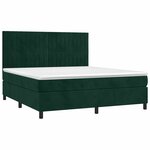 vidaXL Sommier à lattes de lit matelas et LED Vert foncé 160x200 cm