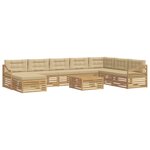 vidaXL Ensemble de canapés d'extérieur 9 Pièces Blanc et Beige Polyester