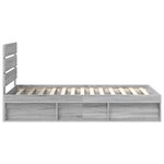 vidaXL Cadre de lit Gris Sonoma 90 x 200 cm Bois de pin massif