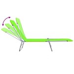 vidaXL Chaises longues pliables lot de 2 Acier et tissu Vert