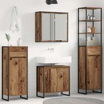vidaXL Ensemble de mobilier de salle de bain avec tiroir Bois ancien