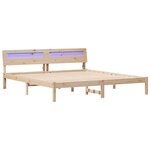 vidaXL Cadre de lit avec tête de lit Marron 200 x 200 cm Pin massif