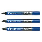 Marqueur Permanent SCA 100 Pointe Ogive Fine / Moyenne Bleu x 3 PILOT