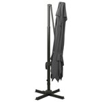 vidaXL Parasol de jardin en porte-à-faux avec double toit anthracite
