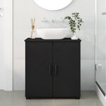 vidaXL Cabinet de salle de bain Noir 61 x 35 x 64 cm Bois d'ingénierie
