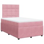 vidaXL Sommier à lattes de lit avec matelas rose 120x190 cm velours