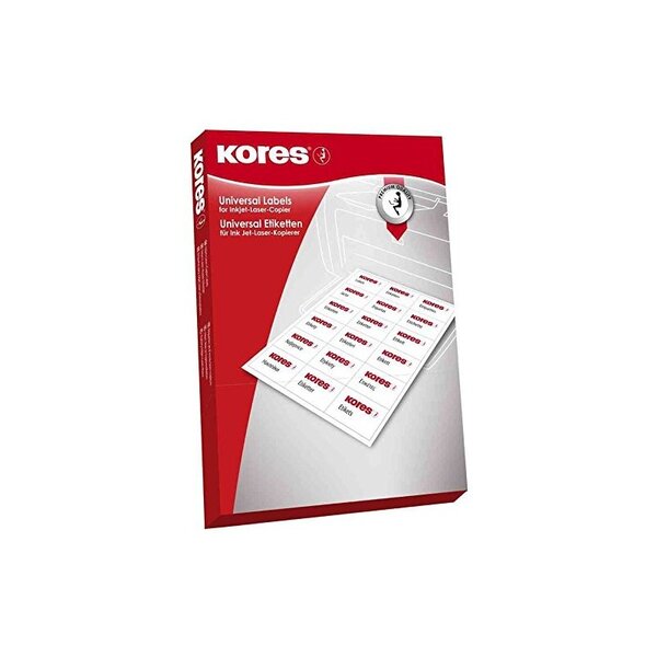 Kores etiquette universelle, 48,5 x 25,4 mm, blanc
